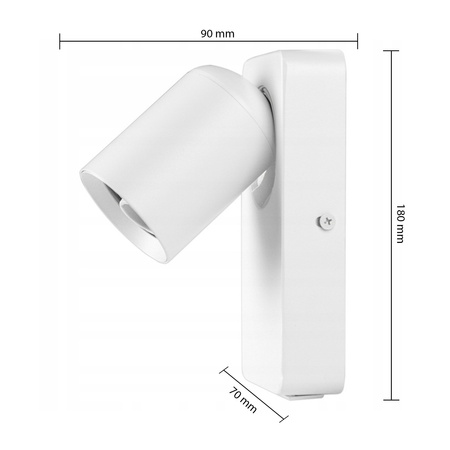 Kinkiet Ścienny Lampa Natynkowa do Czytania GU10 USB Biały Matowy Timo Masterled