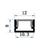 Profil Aluminiowy Anodowany do LED KM33 Srebrny Natynkowy 1m