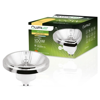 Żarówka LED GU10 Reflektor ES111 15W = 100W 1521lm 3000K Ciepła 24° Srebrna LUMILED