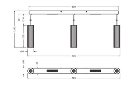 Lampa Wisząca Dekoracyjna Zwis Oprawa Oświetleniowa 3x GU10 3000K Czarna LEDVANCE