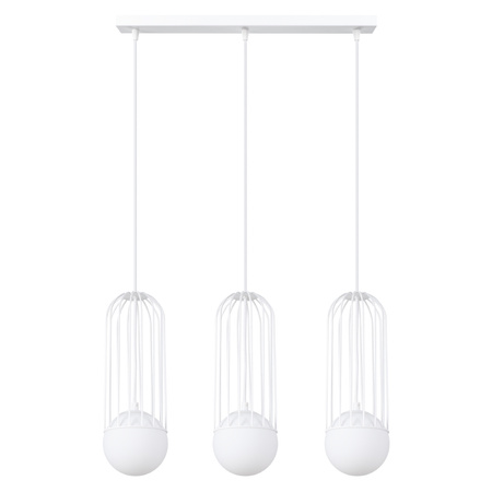Lampa Sufitowa Wisząca Zwis 3x G9 Nieregularna Biała Nowoczesna Brina Sollux