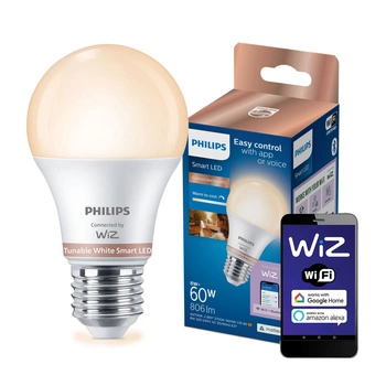 Żarówka LED E27 A60 8W = 60W 806lm 2700-6500K TW Inteligentna SMART WiFi Bluetooth Aplikacja WiZ Philips