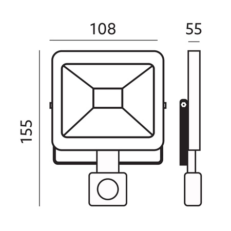 Naświetlacz LED 10W 800lm 3000K IP44 Biały z czujnikiem ruchu LED2B KOBI MHC