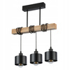 Lampa Sufitowa Oprawa Wisząca 3x E27 Czarna Brązowa Elza Masterled