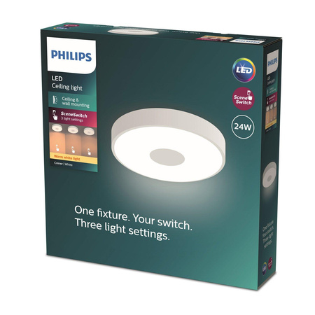 Lampa Sufitowa Plafon LED 24W 2700lm 2700K SceneSwitch Biała Coiner Philips