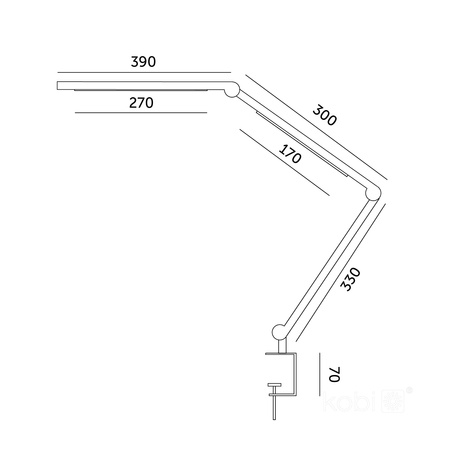 Lampka Biurkowa Stołowa LED 20W 800lm CCT 120° Czarna Tenuix Kobi