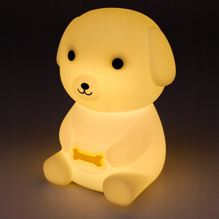 Lampka Nocna Dekoracyjna Pies Dziecięca LED 2.5W 18lm 3000K Ciepła RGB 360° Biała Masterled