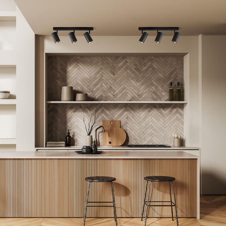 Oprawa Ścienno-Sufitowa Reflektor Punktowy 3x GU10 Czarna Złota NICEA Sanico Goldlux