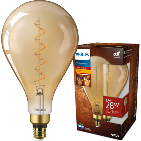 Żarówka LED E27 A160 4.5W = 28W 300lm 1800K Ciepła 330° FILAMENT Vintage Bursztynowa Decorative Philips