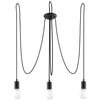 Lampa Sufitowa Wisząca Zwis 3x E27 Nieregularna Czarna Industrialna Edison Sollux