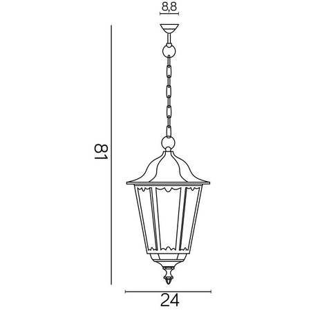 Lampa Ogrodowa Zewnętrzna Wisząca LED Retro Classic K 1018/1/D E27 Su-Ma
