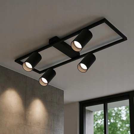 Żyrandol Lampa Oprawa Sufitowa Dekoracyjny 4x GU10 Czarny Masterled