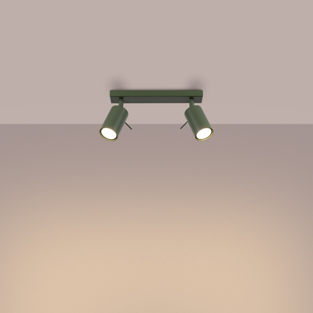 Lampa Sufitowa Reflektor Tuba Spot 2x GU10 Oliwkowa Ring Bittersweet Shimmer SL.1501 Sollux