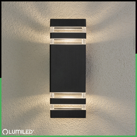 Lampa Ogrodowa Kinkiet Elewacyjny góra dół GU10 Czarny PROTEA LUMILED