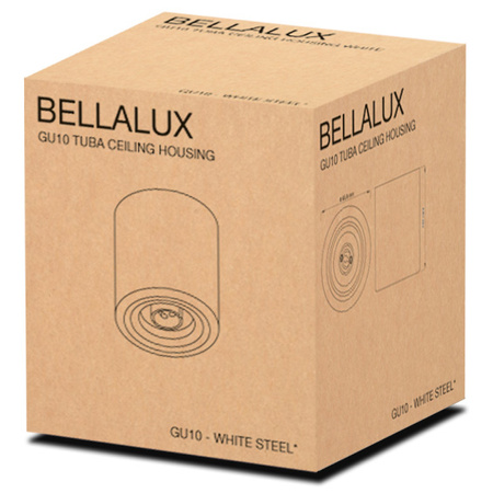 Oprawa Natynkowa HALOGENOWA Aluminiowa Czarna SPOT TUBA 10cm do LED GU10 Bellalux