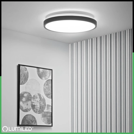 Plafon LED Lampa Sufitowa Natynkowa 36W 4000K CELIS Okrągły IP44 Czarny Ring ALS LUMILED