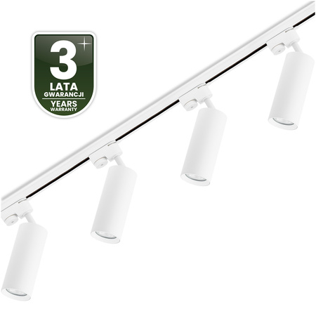 Zestaw Szyna Oświetleniowa Szynoprzewód 2 m + 4x Reflektor Szynowy RITI GU10 Biały LUMILED