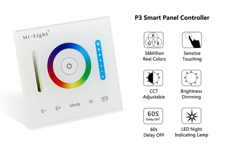 Sterownik dotykowy LED RGB+CCT 12V / 24V 10A Mi-Light NAŚCIENNY - P3