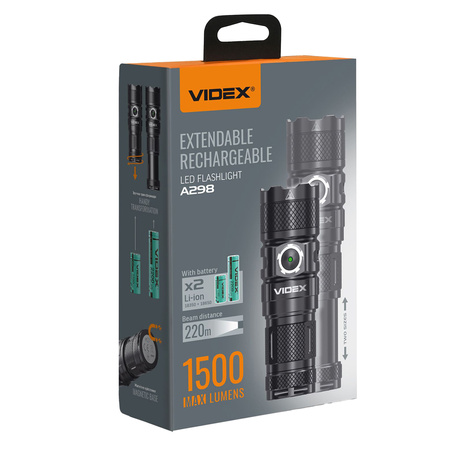 Latarka Ręczna Akumulatorowa LED 10W 1500lm 6 Trybów USB-C Wodoszczelna IP66