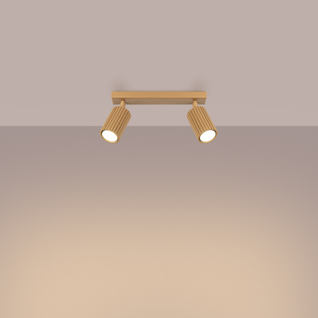 Lampa Sufitowa Reflektor Tuba Spot 2x GU10 Złota Karbon Deep Space SL.1561 Sollux