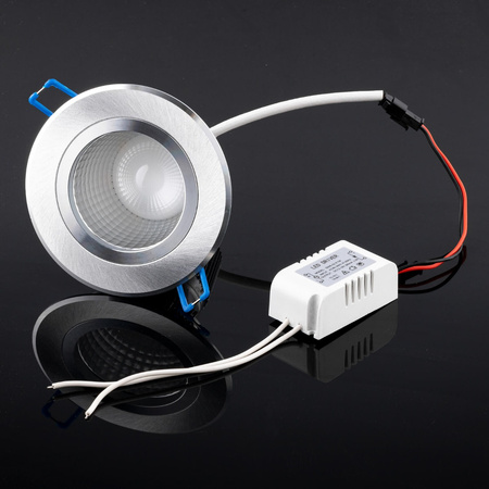 Oprawa Sufitowa 5W Podtynkowa LED DOWNLIGHT DEEP Okrągła 4000K 400lm Srebrna