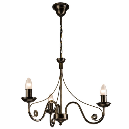 Lampa Wisząca Sufitowa DONATO 3xE14 Żyrandol Czarna Klasyczna LM-3.29 Lamkur