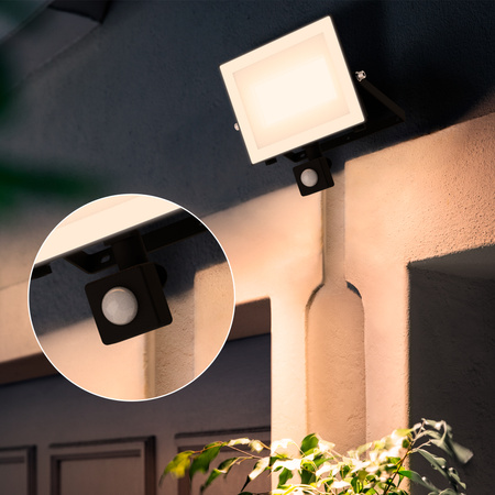 Naświetlacz LED Lampa Reflektor 50W 5400lm 3000K IP65 z Czujnikiem Ruchu i Zmierzchu Czarny Lois Philips