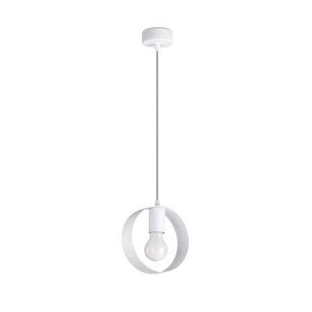 Lampa Sufitowa Wisząca Zwis E27 Okrągła Biała Nowoczesna Titran Sollux
