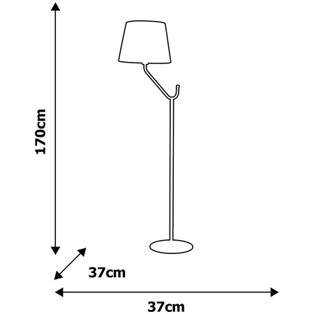 Lampa podłogowa czarna MiLAGRO VICTORIA BLACK 1x E27