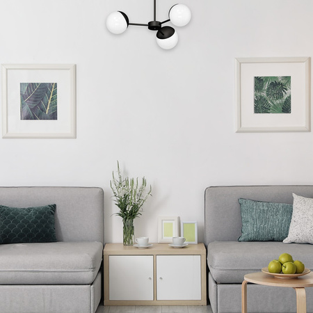 Lampa Sufitowa Żyrandol SFERA Czarna 3xE14 Milagro