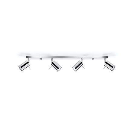 Lampa Sufitowa Oprawa Natynkowa SPOT TUBA Reflektor 4x GU10 Ruchoma Tubularna Chrom Nowoczesna Ring Sollux