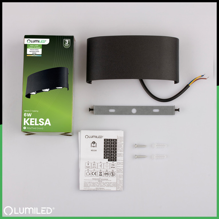 Lampa Ogrodowa Zewnętrzna Kinkiet Elewacyjny 6W LED IP54 Góra Dół KELSA LUMILED