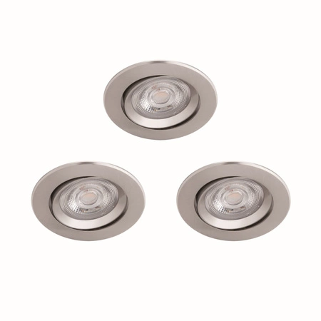 3x Oprawa Podtynkowa Wpuszczana LED 5W 350lm 2700K Nikiel Sparkle Philips