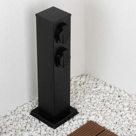 Słupek Ogrodowy Zewnętrzny Stojący 230V 40cm ONTARIO 4x Gniazdo Sieciowe