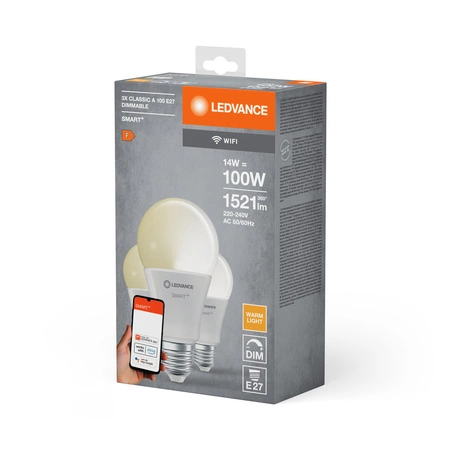 Żarówka LED E27 14W = 100W 1521lm Ściemnialna SMART+ WiFi Classic Ledvance