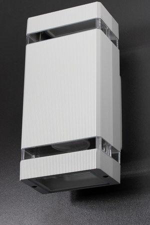 Kinkiet ogrodowy elewacyjny podwójny Masterled HANA LED 2x GU10 ALUMINIUM szary IP54