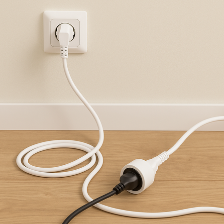 Przedłużacz Sieciowy Kabel z Uziemieniem Listwa Zasilająca 1 Gniazdo 1.5m Biały Sznur Lendo Lumiled