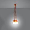 Lampa Sufitowa Wisząca Zwis 5x E27 Nieregularna pomarańczowy Nowoczesna Diego Sollux