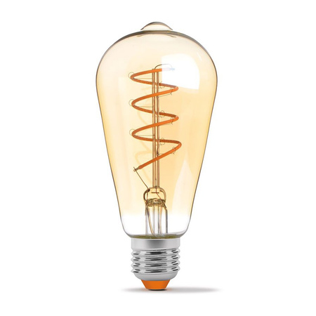 Żarówka LED E27 ST64 Edison 4W = 28W 300lm 2200K Ciepła 360° FILAMENT Bursztynowa Ściemnialna Videx
