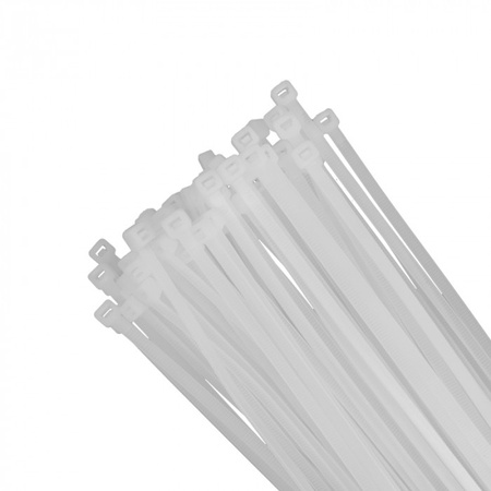 Opaski Zaciskowe Kablowe 3.6x350 mm Białe TRYTYTKI TRYTKI ZIPERKI PREMIUM OKP-36350W .MORE 100 szt.