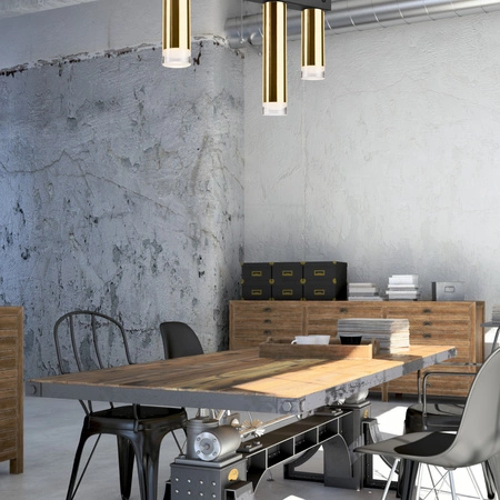 Lampa Sufitowa DIEGO 3xE27 Czarna Złota LM-3.124/A Lamkur