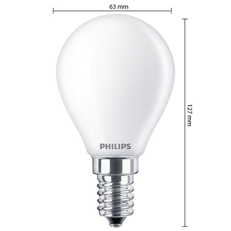 Żarówka LED E14 KULKA 4,3W = 40W 470lm 2700K Ciepła PHILIPS