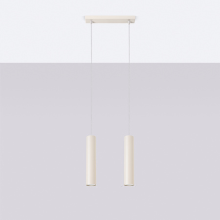 Lampa Wisząca Sufitowa Zwis Tuba Spot 2x GU10 Beżowa Lagos Ocean Green SL.1480 Sollux