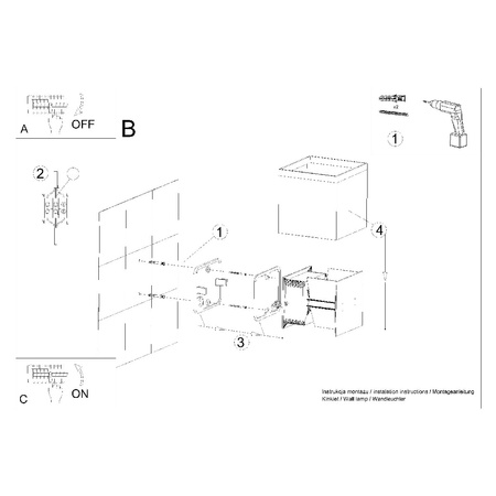 Lampa Ścienna Kinkiet Góra Dół Kwadratowa 3000K Ciepła Biała Nowoczesna Luca Sollux