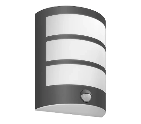 Kinkiet Ogrodowy Lampa Elewacyjna Zewnętrzna LED 6W 500lm 4000K z Czujnikiem Ruchu i Zmierzchu Antracyt IP44 Python Philips