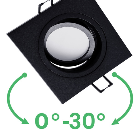 Oprawa HALOGENOWA Podtynkowa Ruchoma GU10 MR16 Kwadrat Czarna CASSIO LUMILED