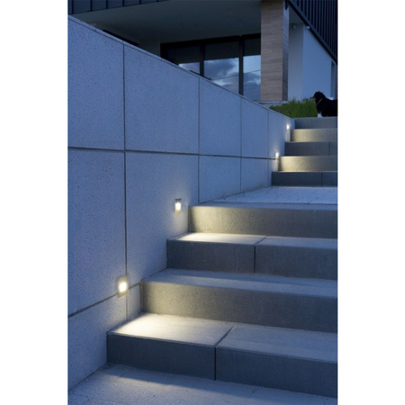 Lampa Elewacyjna Zewnętrzna LED Oprawa Schodowa Wpuszczana do Wbudowania 1W 4000K IP65 Su-Ma