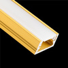 Profil Aluminiowy natynkowy MINI do taśm LED nawierzchniowy, nakładany 2m Złoty + Mleczny Klosz