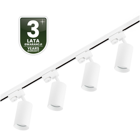 Zestaw Szyna Oświetleniowa Szynoprzewód 2m + 4x Reflektor Szynowy SAGI GU10 Biały LUMILED