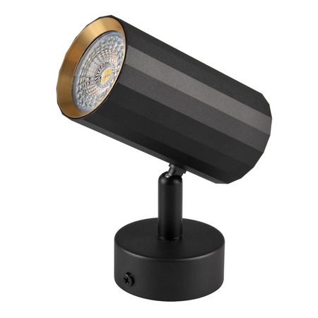 Oprawa Ścienno-Sufitowa Reflektor Punktowy GU10 Czarna Złota NICEA Sanico Goldlux